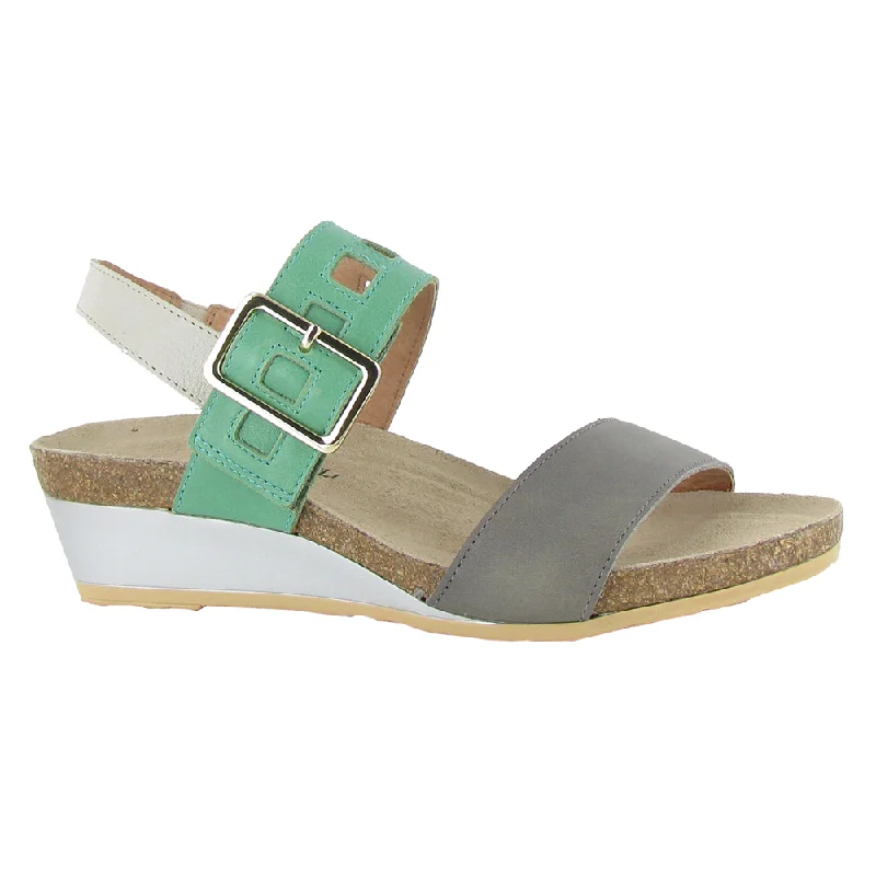 Naot Dynasty Wedge Grey/Jade/Ivory Sandal (Women's)